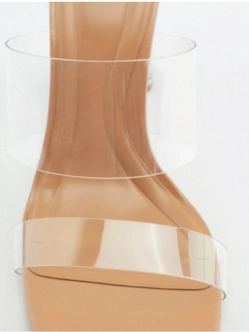 Zara Clear Block Heel PVC Mules Minimalist Square Toe Sandal - Picture 3 of 9